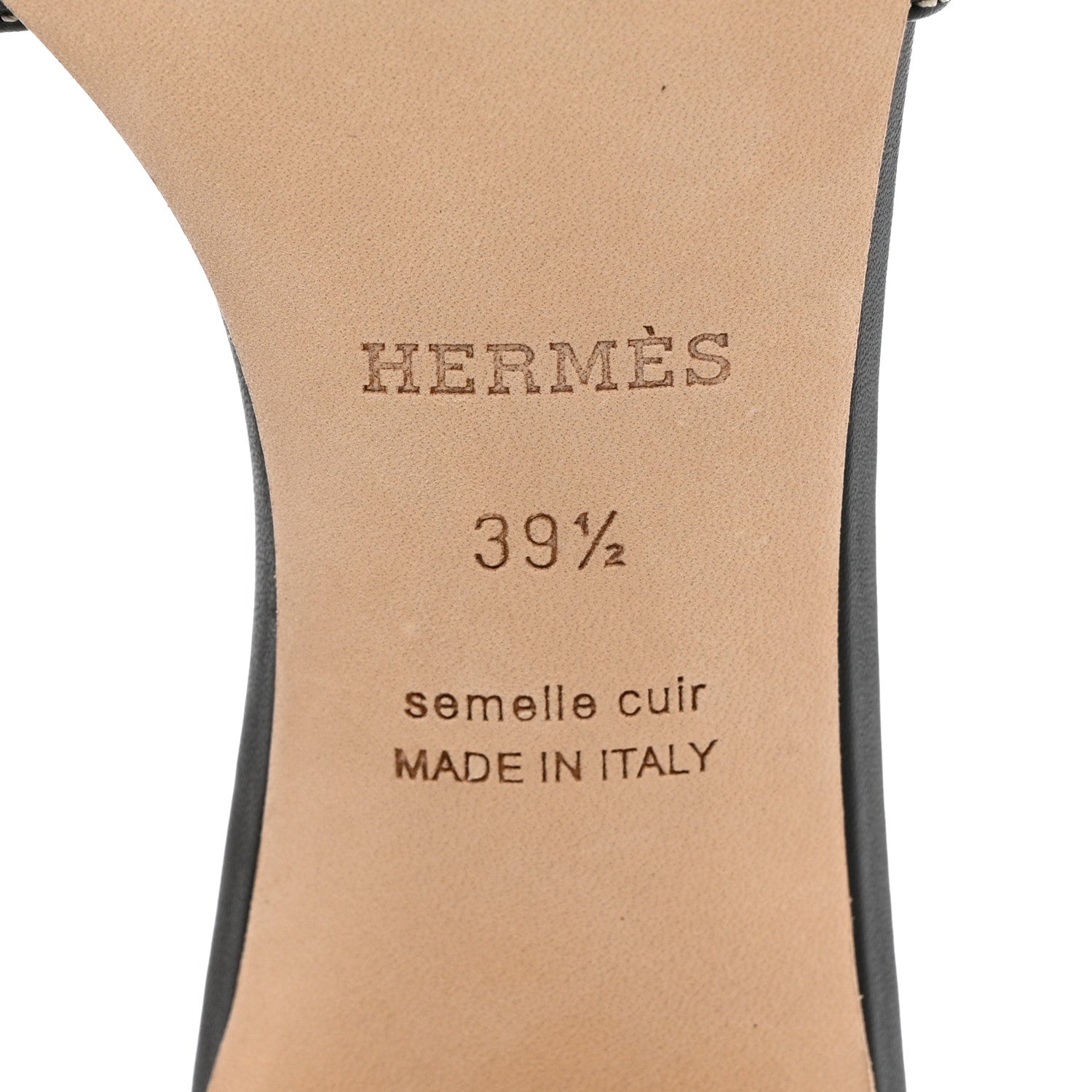 Hermes Calfskin Oasis Sandals 39.5 Black 8 of 9