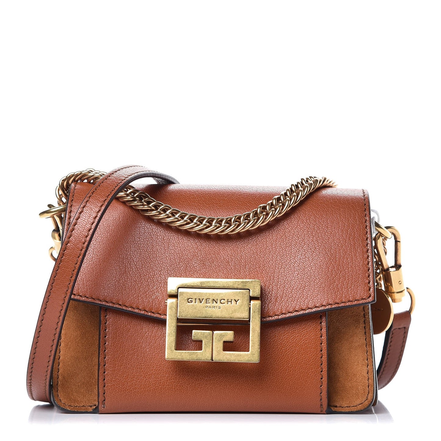 Goatskin Suede Mini GV3 Shoulder Bag Chestnut