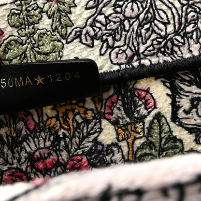 Christian Dior Canvas Embroidered Medium Around The World Book Tote White Multicolor 7 of 10