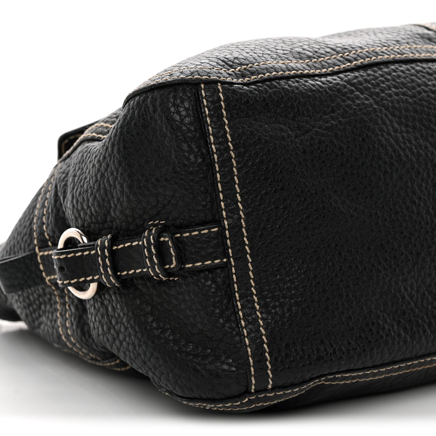 Prada Vitello Front Pockets Shoulder Bag Black 8 of 10