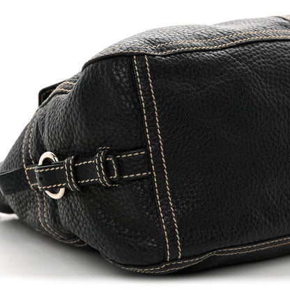 Prada Vitello Front Pockets Shoulder Bag Black 8 of 10