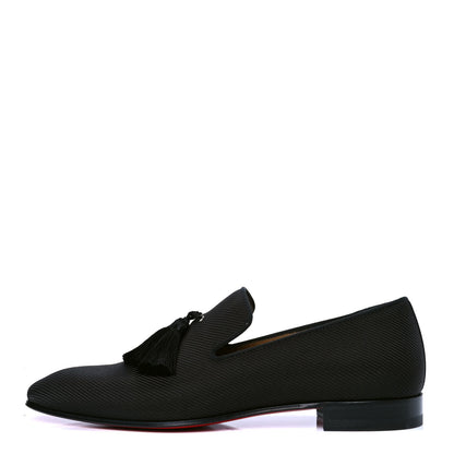 Christian Louboutin Fabric Mens Tassel Serge Officialito Flat Loafers 42 Black 1 of 5