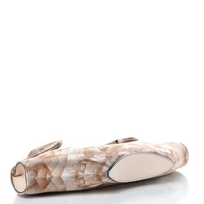 Alexander McQueen Silk Lace Ruffle Printed Small De Manta Clutch Blush 4 of 7