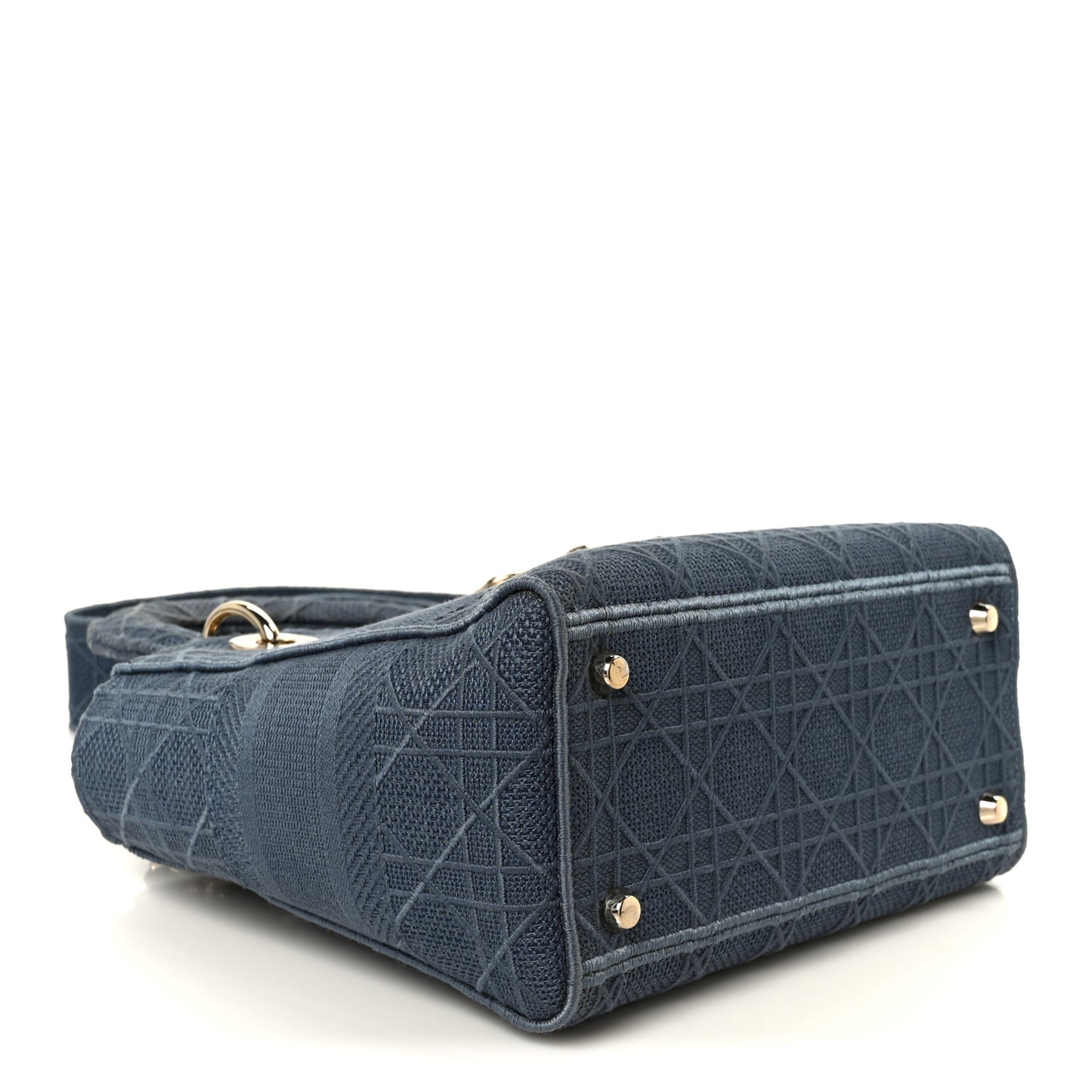 Canvas Embroidered Cannage Medium Lady D-Lite Denim Blue