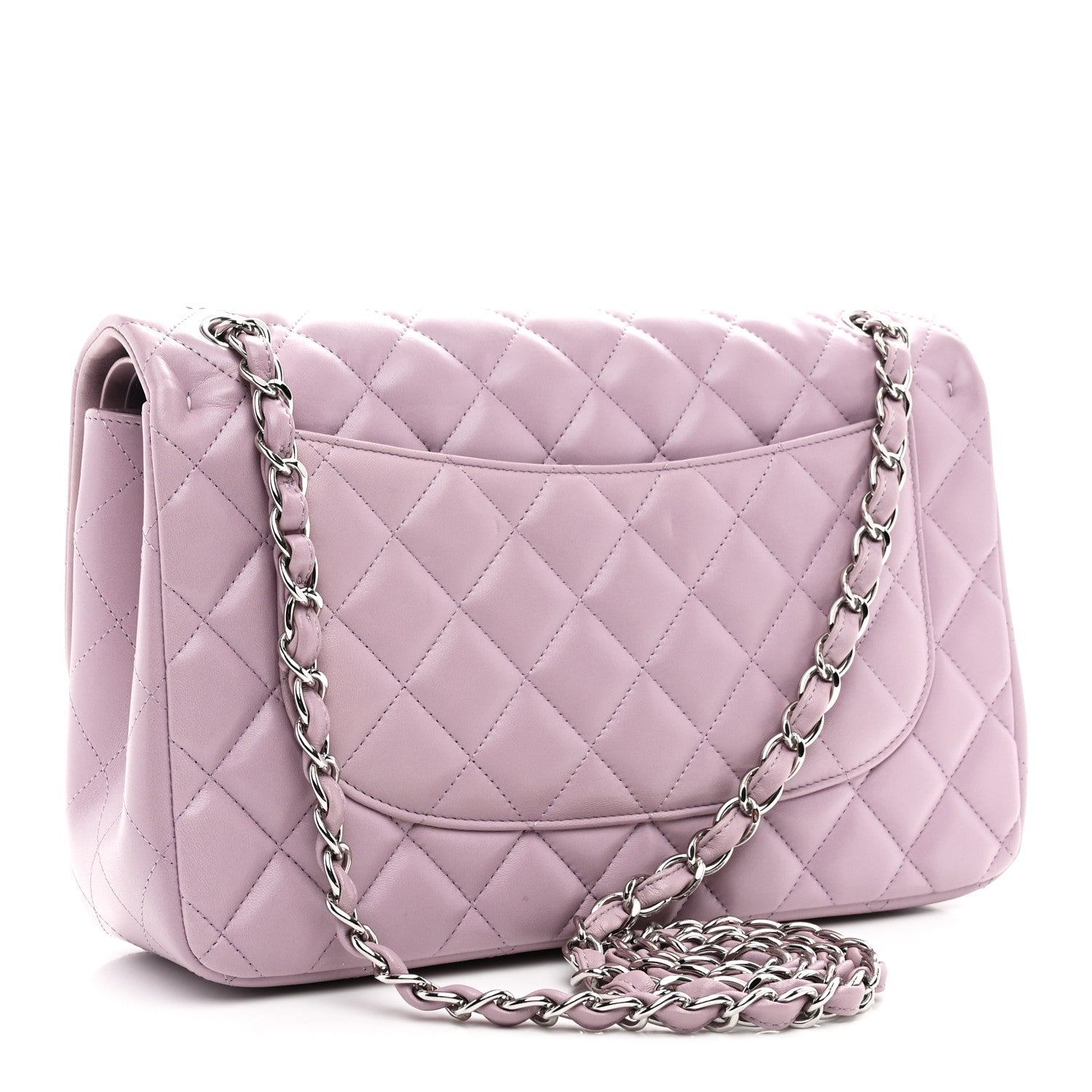 Chanel Lambskin Quilted Jumbo Double Flap Light Purple 3 of 11