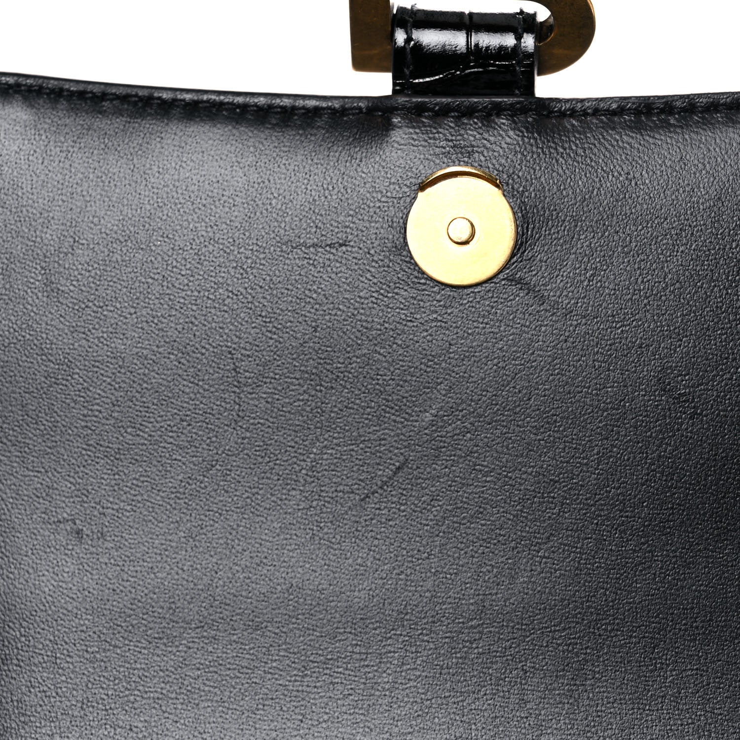 Balenciaga Shiny Calfskin Crocodile Embossed Small Hourglass Top Handle Bag Black 16 of 16