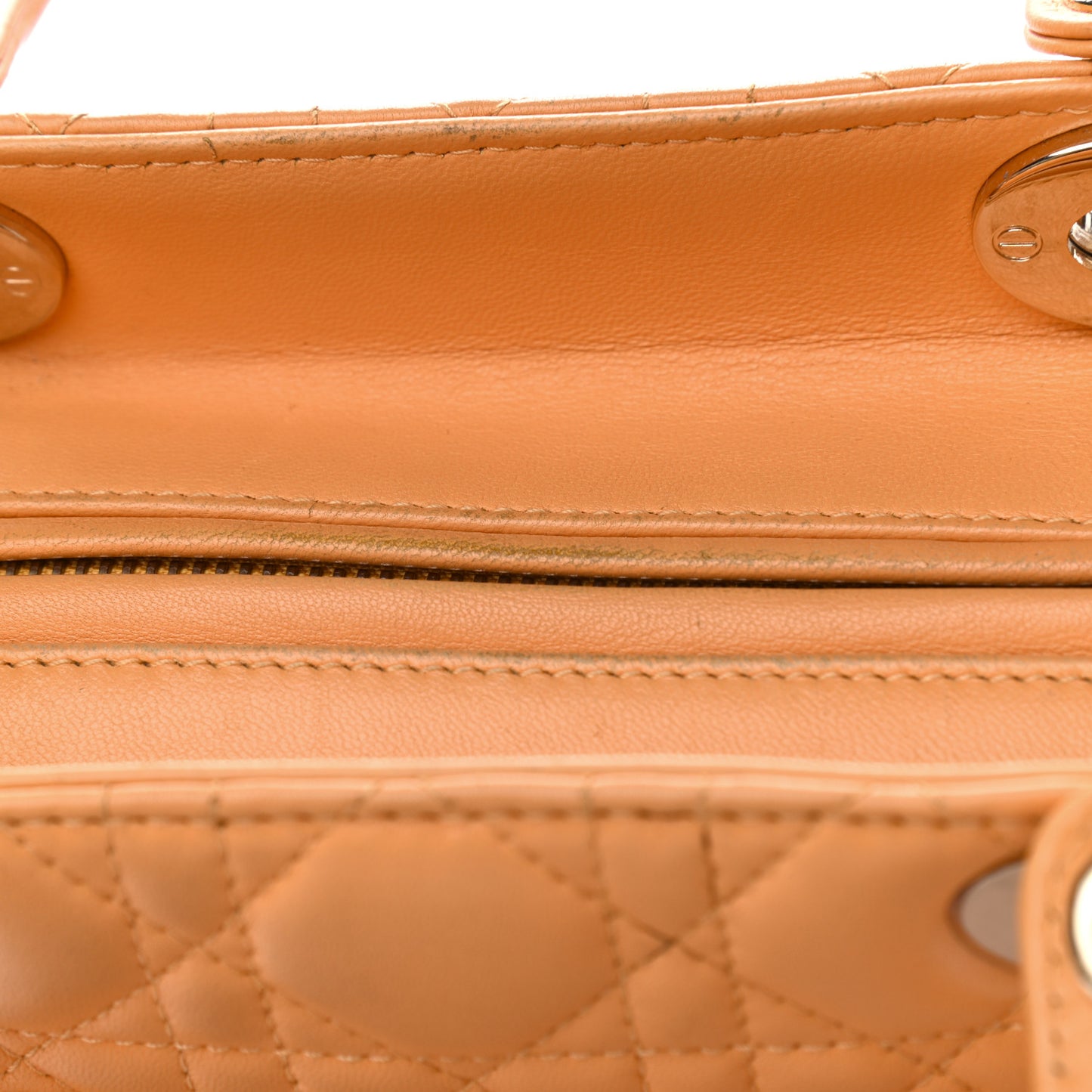 Lambskin Cannage Medium Lady Dior Orange