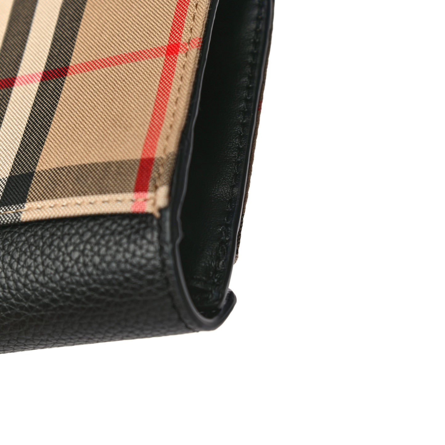 Vintage Check Grain Calfskin Halton Wallet Black