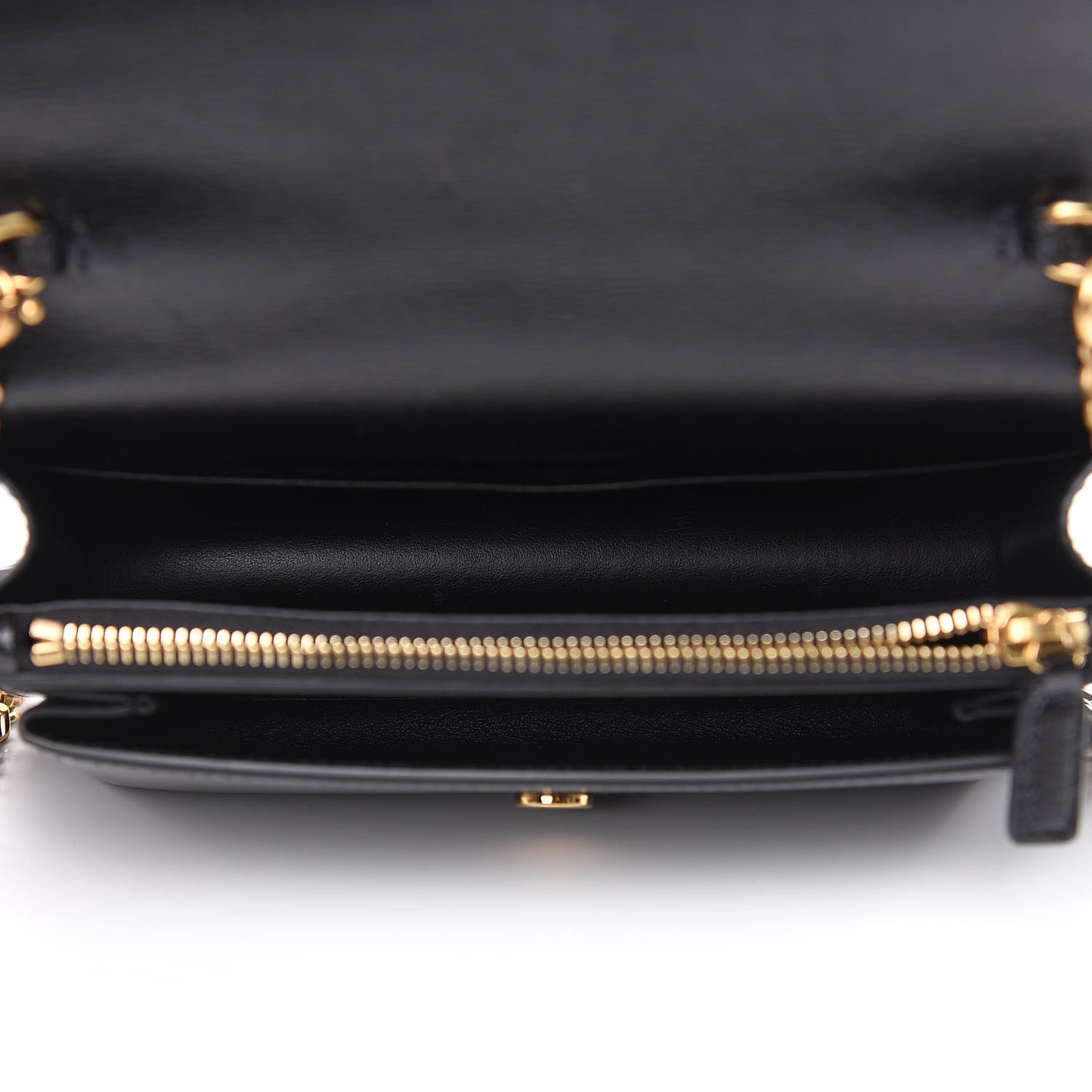 Calfskin Monogram Sunset Chain Wallet Black