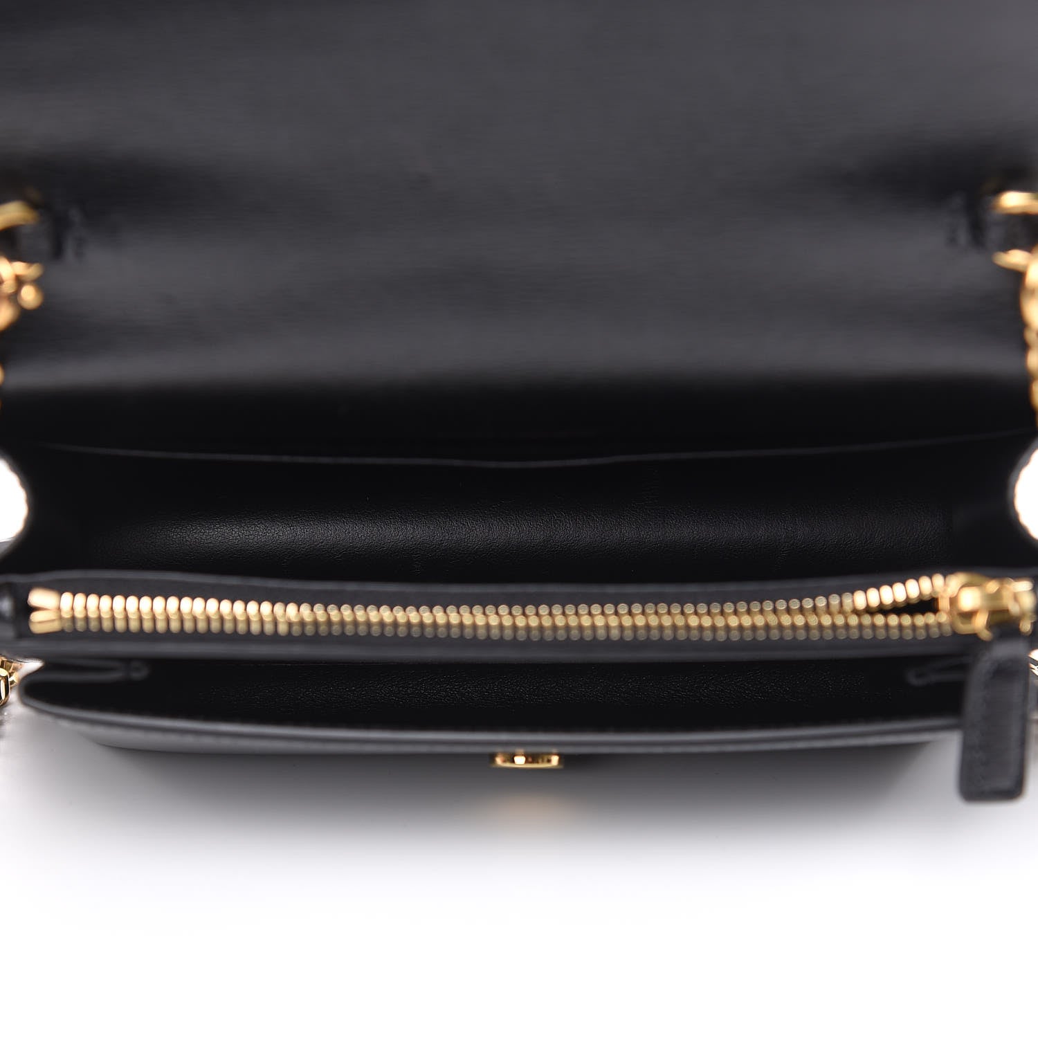 Saint Laurent Calfskin Monogram Sunset Chain Wallet Black 5 of 9
