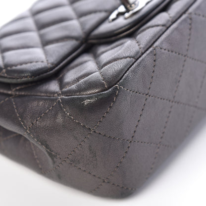 Chanel Metallic Lambskin Quilted Mini Square Flap Grey 8 of 19