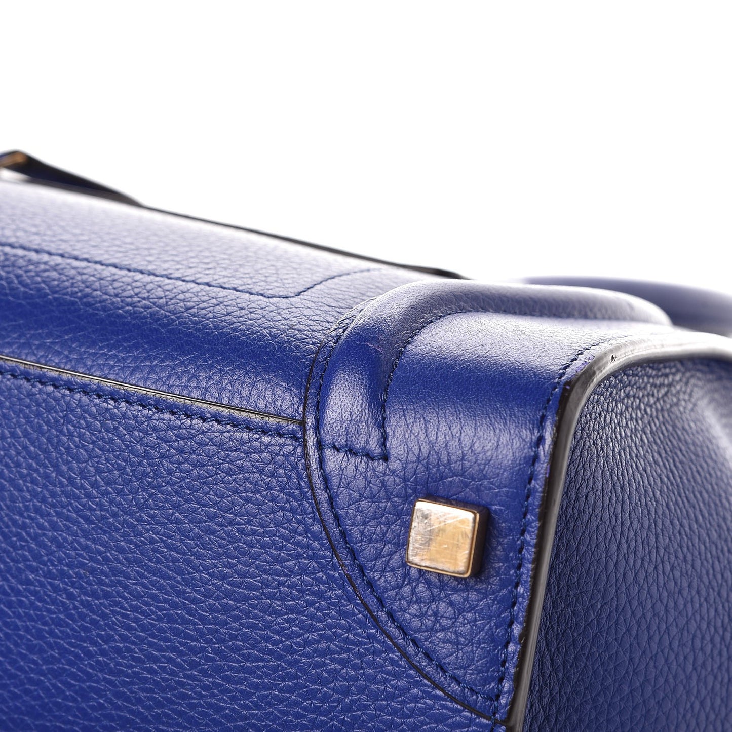 Drummed Calfskin Micro Luggage Indigo