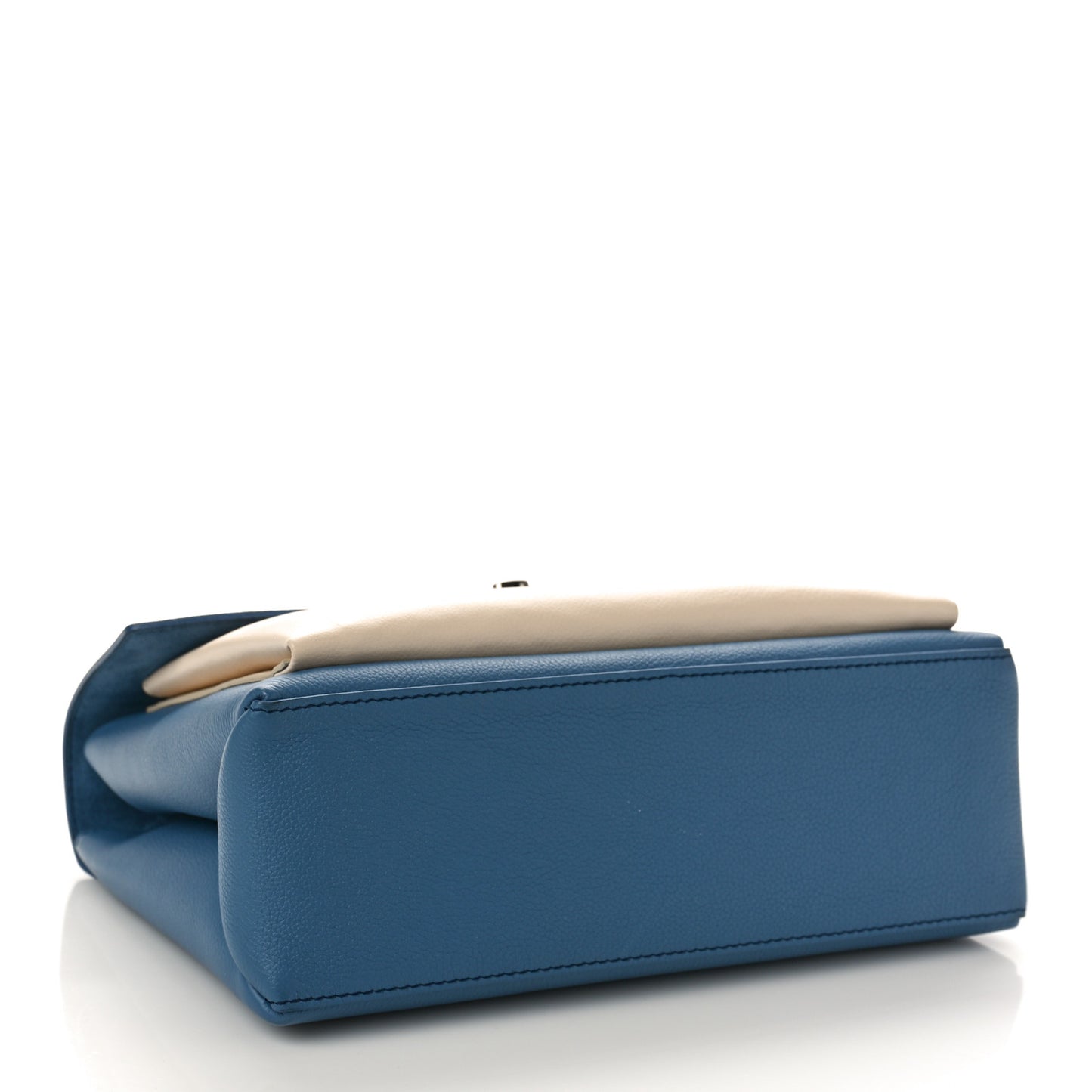 Soft Calfskin My Lockme Top Handle Blue Jean Crème