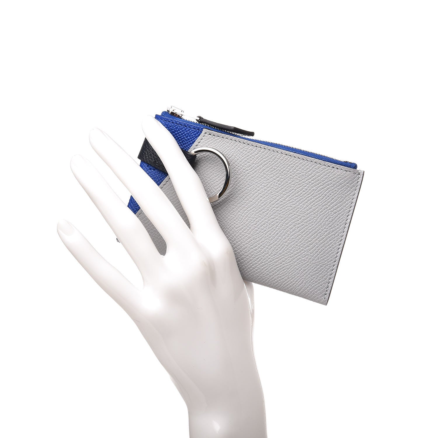 Hermes Epsom Vertige Mini Colorblock Card Holder Bleu Royal Bleu Glacier Bleu Indigo 2 of 8