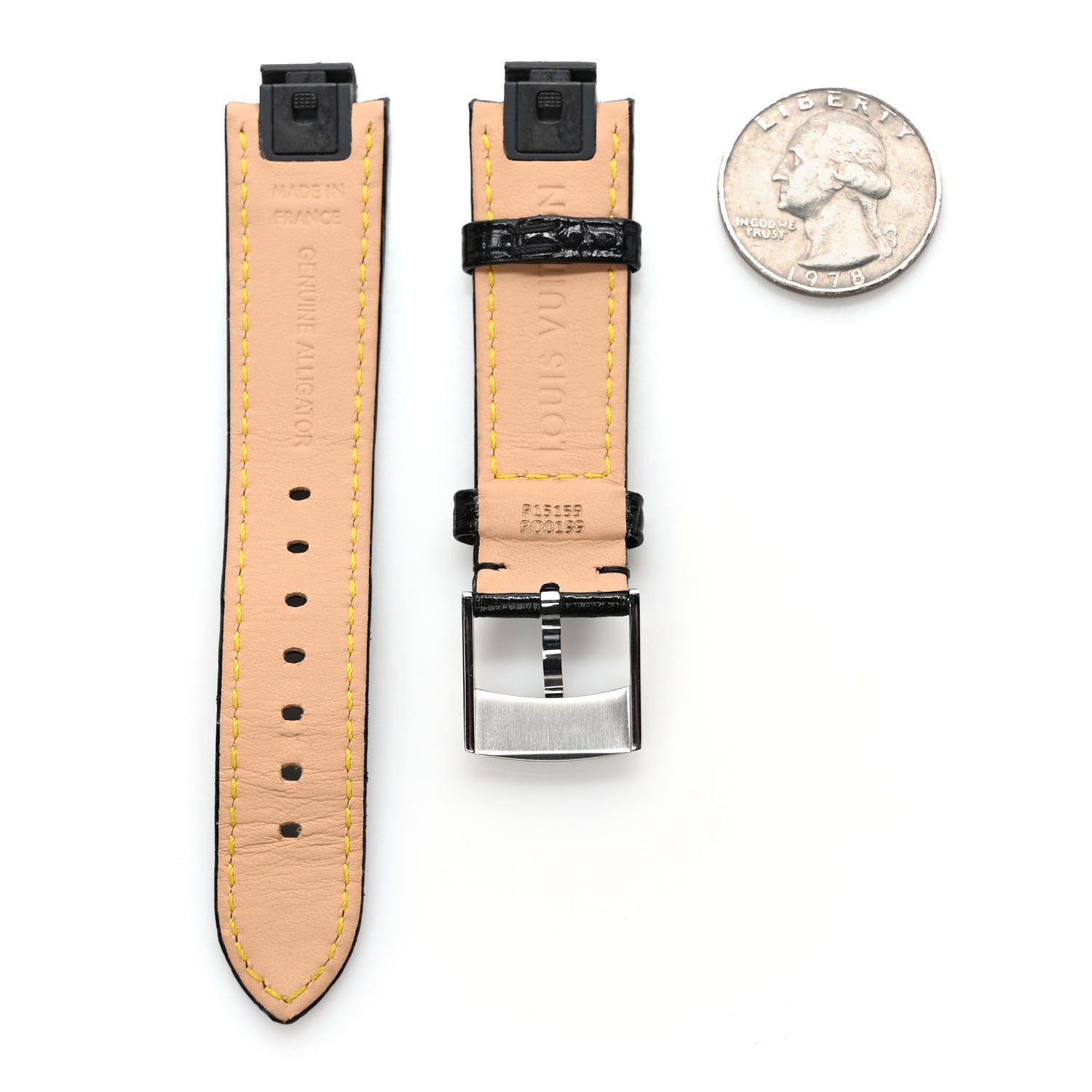 Louis Vuitton Alligator Tambour Watch Strap Black 2 of 4