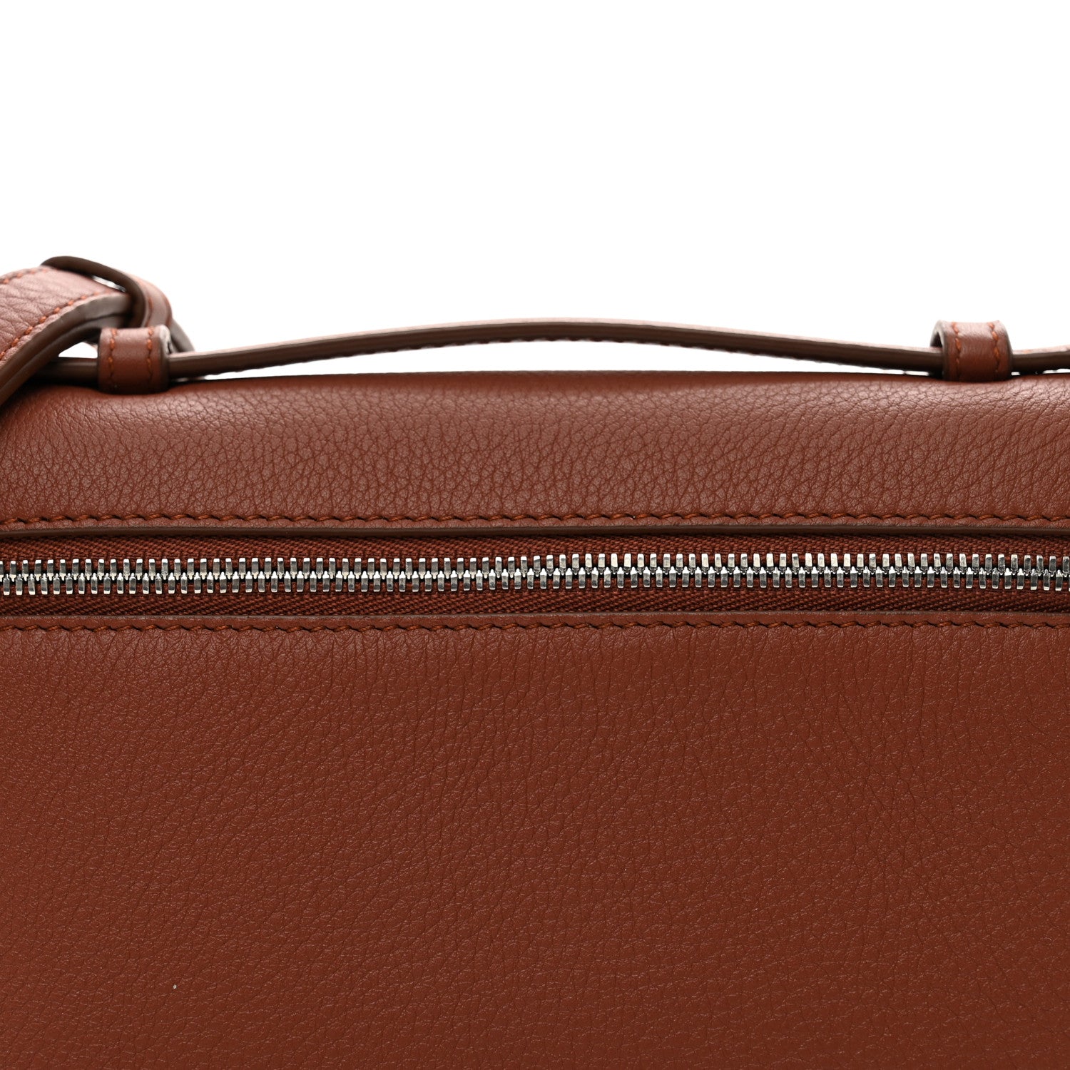 Loro Piana Grained Calfskin L19 Extra Pocket Pouch Kummel 5 of 10