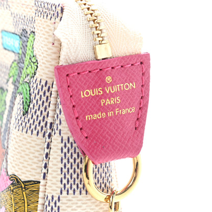 Louis Vuitton Damier Azur 2021 Christmas Animation Hollywood Mini Pochette Accessories Fuchsia 7 of 7