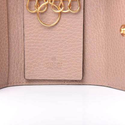 Gucci Dollar Calfskin GG Supreme Monogram GG Marmont 6 Key Holder Case Porcelain Rose Beige Ebony 6 of 7