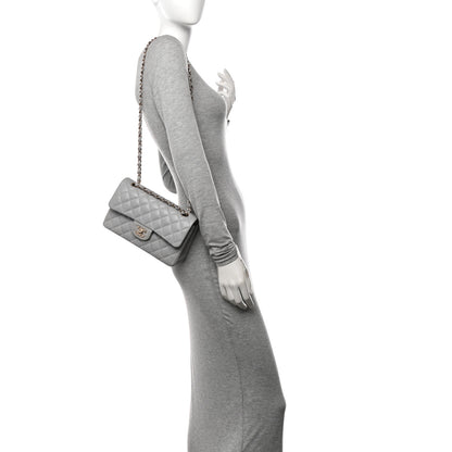 Chanel Caviar Quilted Small Double Flap Grey 2 of 14