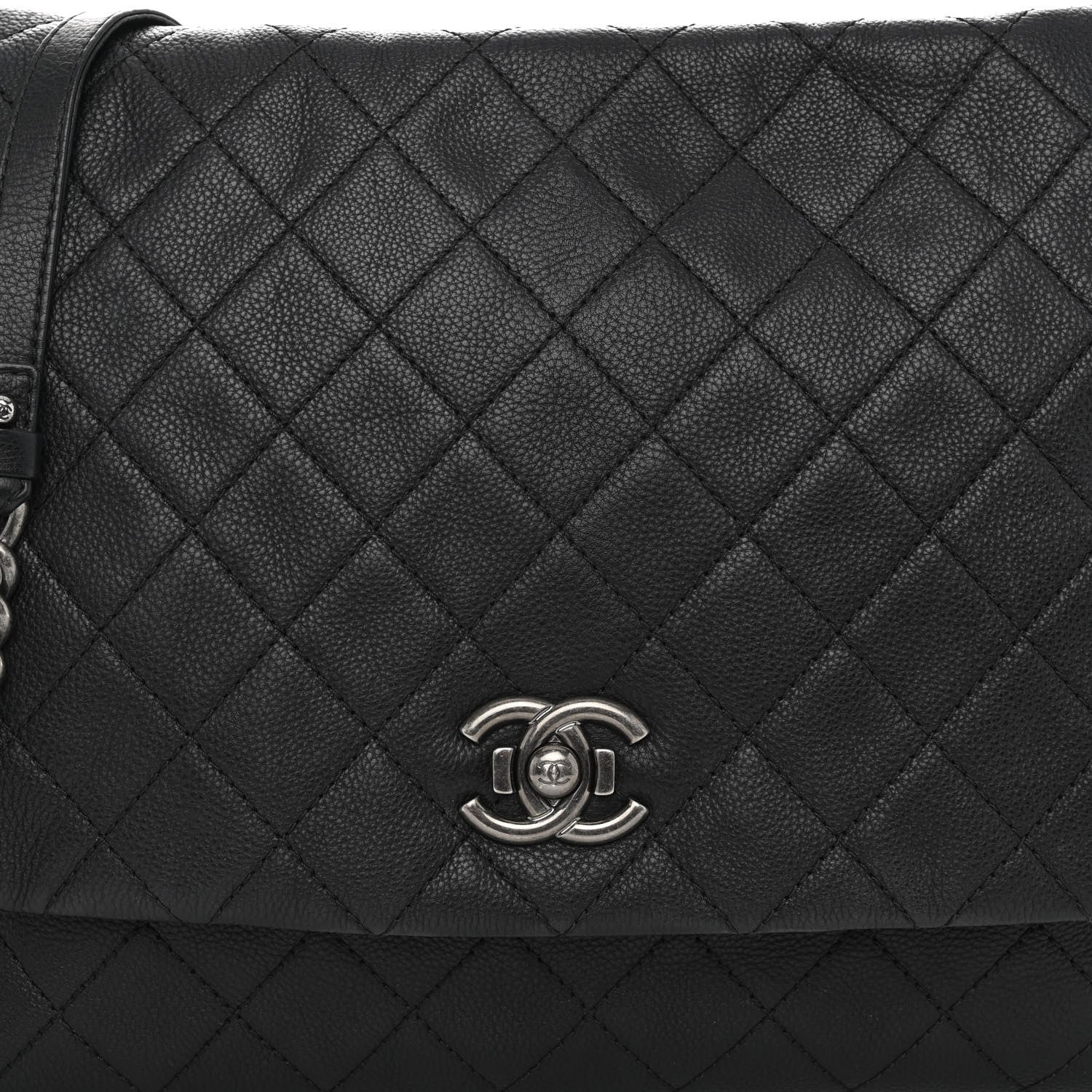 Chanel Calfskin Quilted Couture Messenger Black 8 of 10