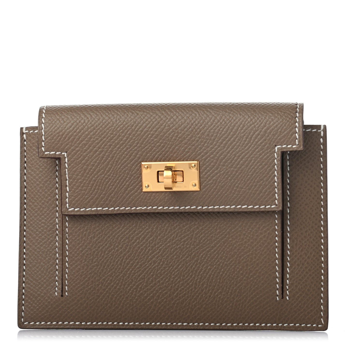 Epsom Kelly Pocket Compact Wallet Etoupe