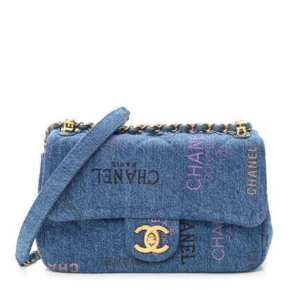 Chanel Denim Quilted Mini Denim Mood Rectangular Flap Blue Multicolor 1 of 9