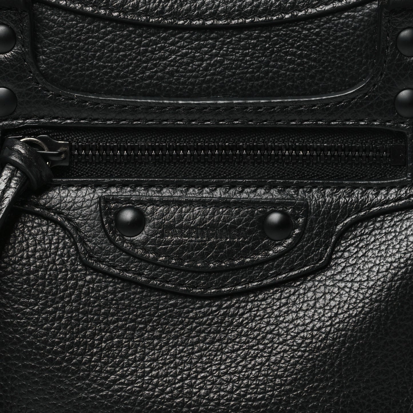 Grained Calfskin Neo Classic Black Hardware Mini City Black