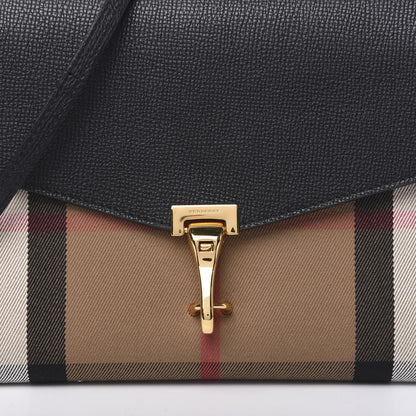 Burberry Derby Calfskin House Check Small Macken Crossbody Bag Black 10 of 11