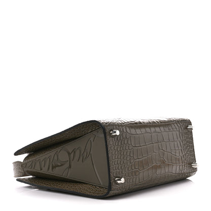 Christian Louboutin Calfskin Crocodile Embossed Medium Paloma Silex 4 of 13