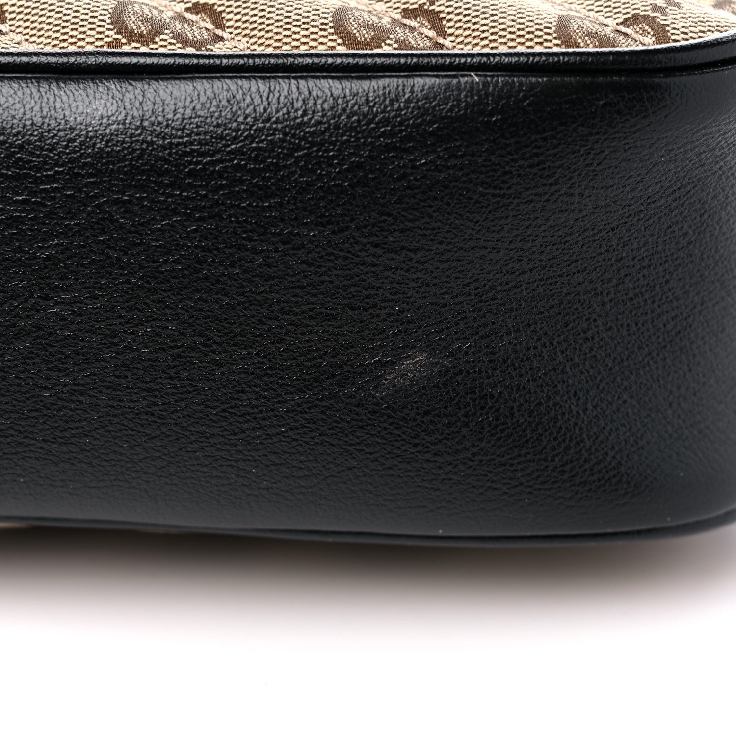 Gucci Monogram Matelasse Diagonal Small GG Marmont Chain Shoulder Bag Beige Black 11 of 11