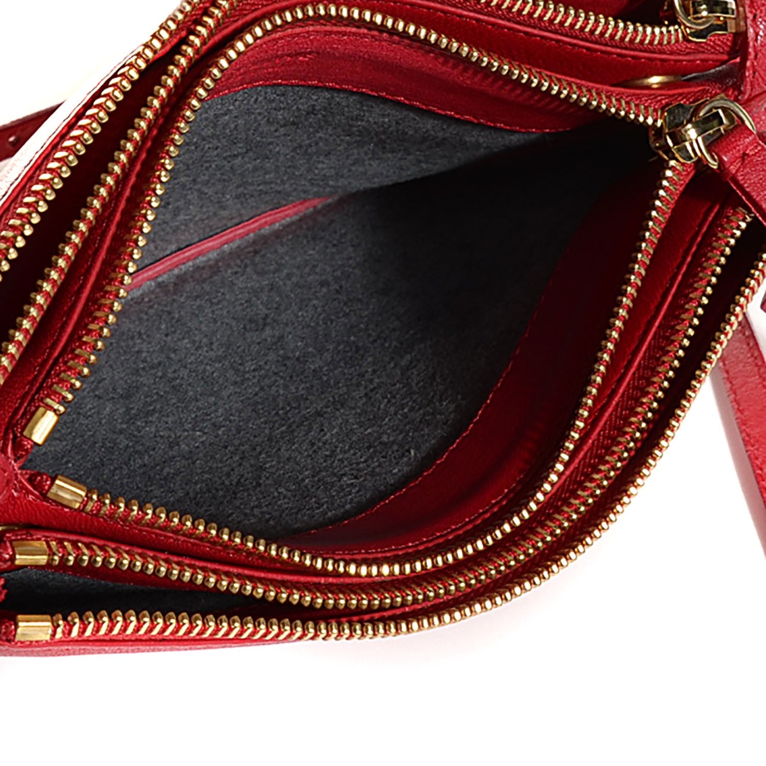 Celine Lambskin Small Trio Crossbody Bag Red 5 of 7