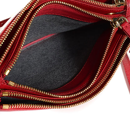 Celine Lambskin Small Trio Crossbody Bag Red 5 of 7