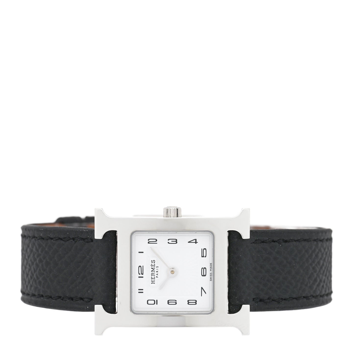 Stainless Steel Epsom 21mm Heure H Hour Quartz Watch Noir