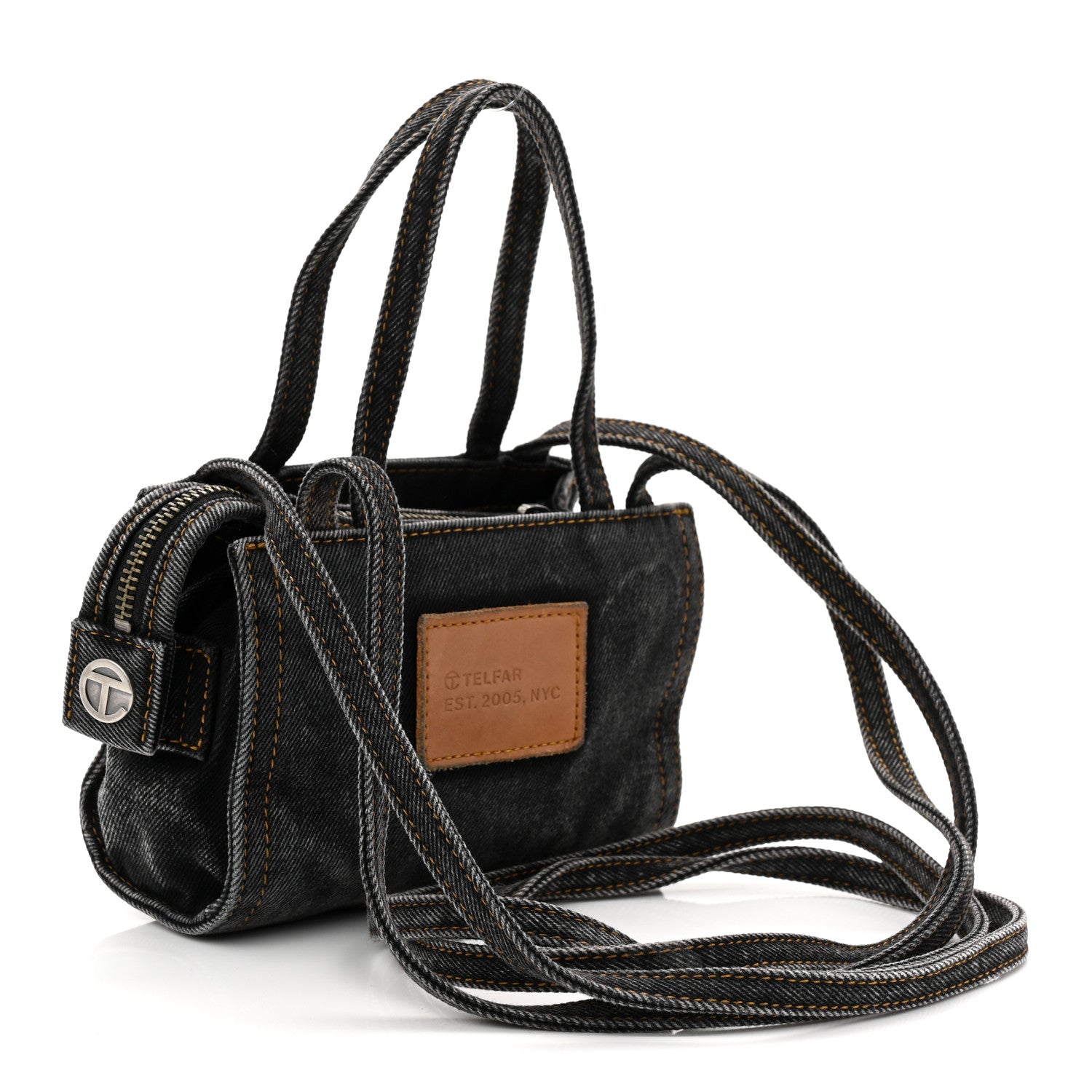 Telfar Denim Small Shopping Bag Black 1774583 – FASHIONPHILE