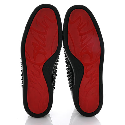 Christian Louboutin Calfskin Mens Louis Spikes Flat Sneakers 43 Black 6 of 8