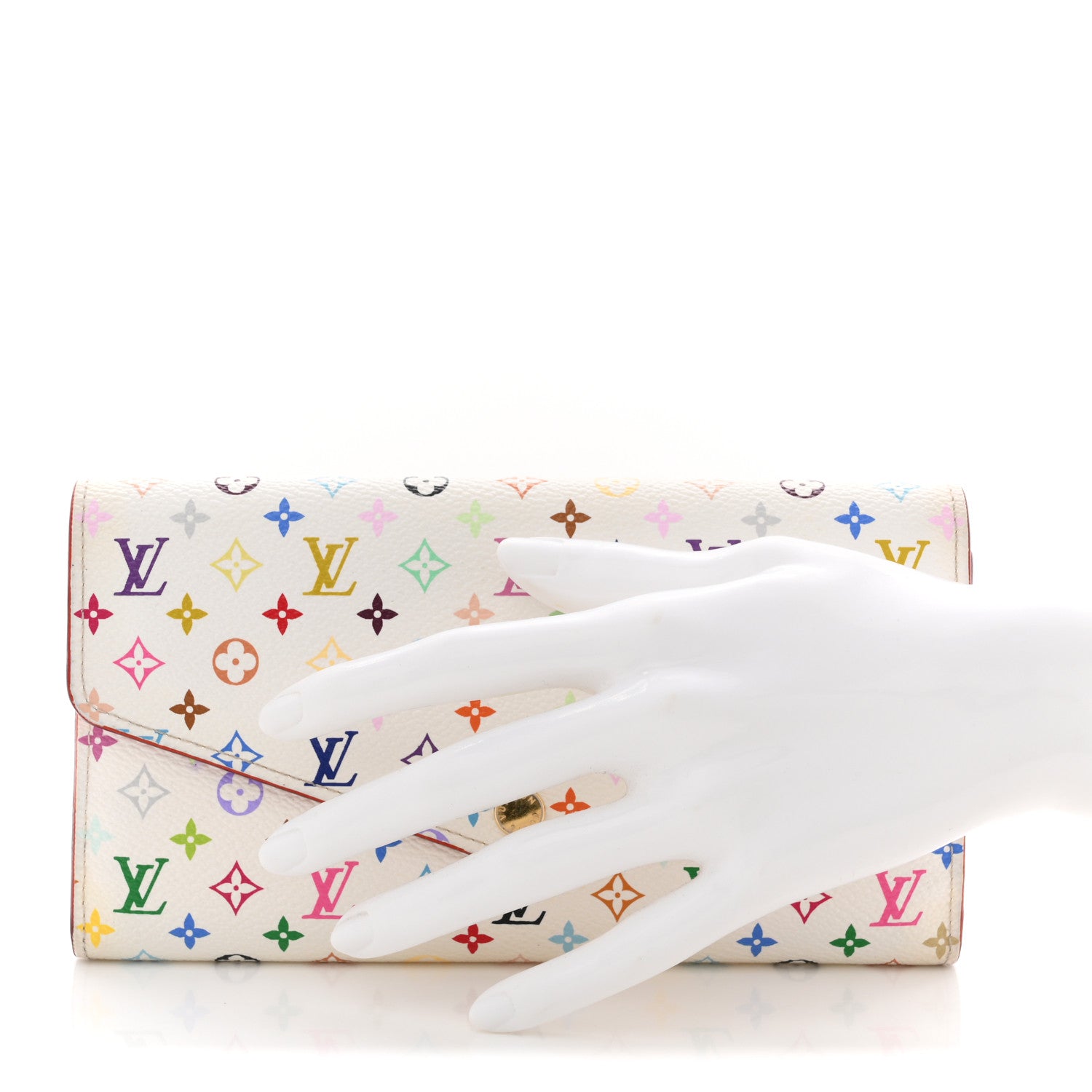 Louis Vuitton Monogram Multicolor Sarah Wallet NM White Litchi 2 of 10