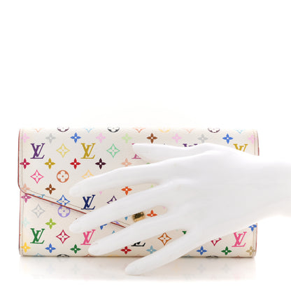 Louis Vuitton Monogram Multicolor Sarah Wallet NM White Litchi 2 of 10