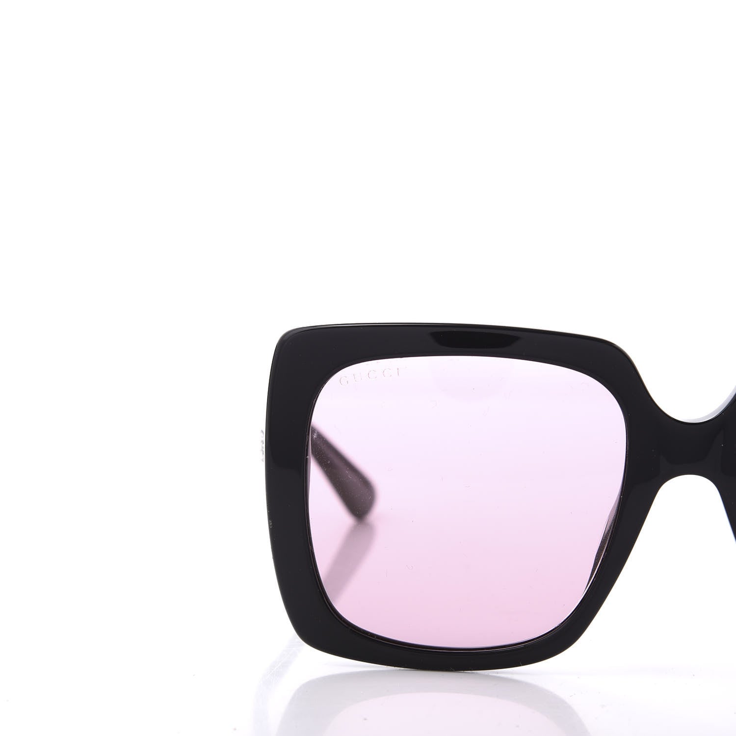 Gucci Crystal Square Frame GG Sunglasses GG0418S Black Pink 7 of 8