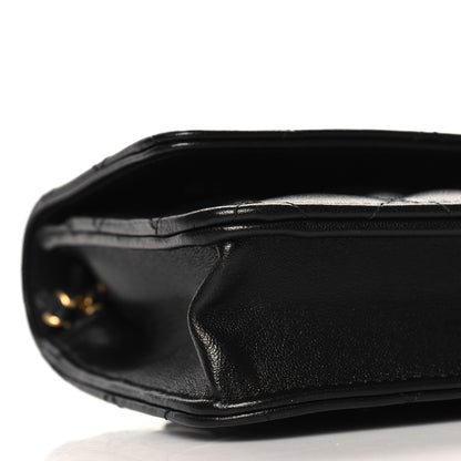 Chanel Lambskin Quilted CC Pearl Crush Wallet on Chain WOC Black 10 of 11