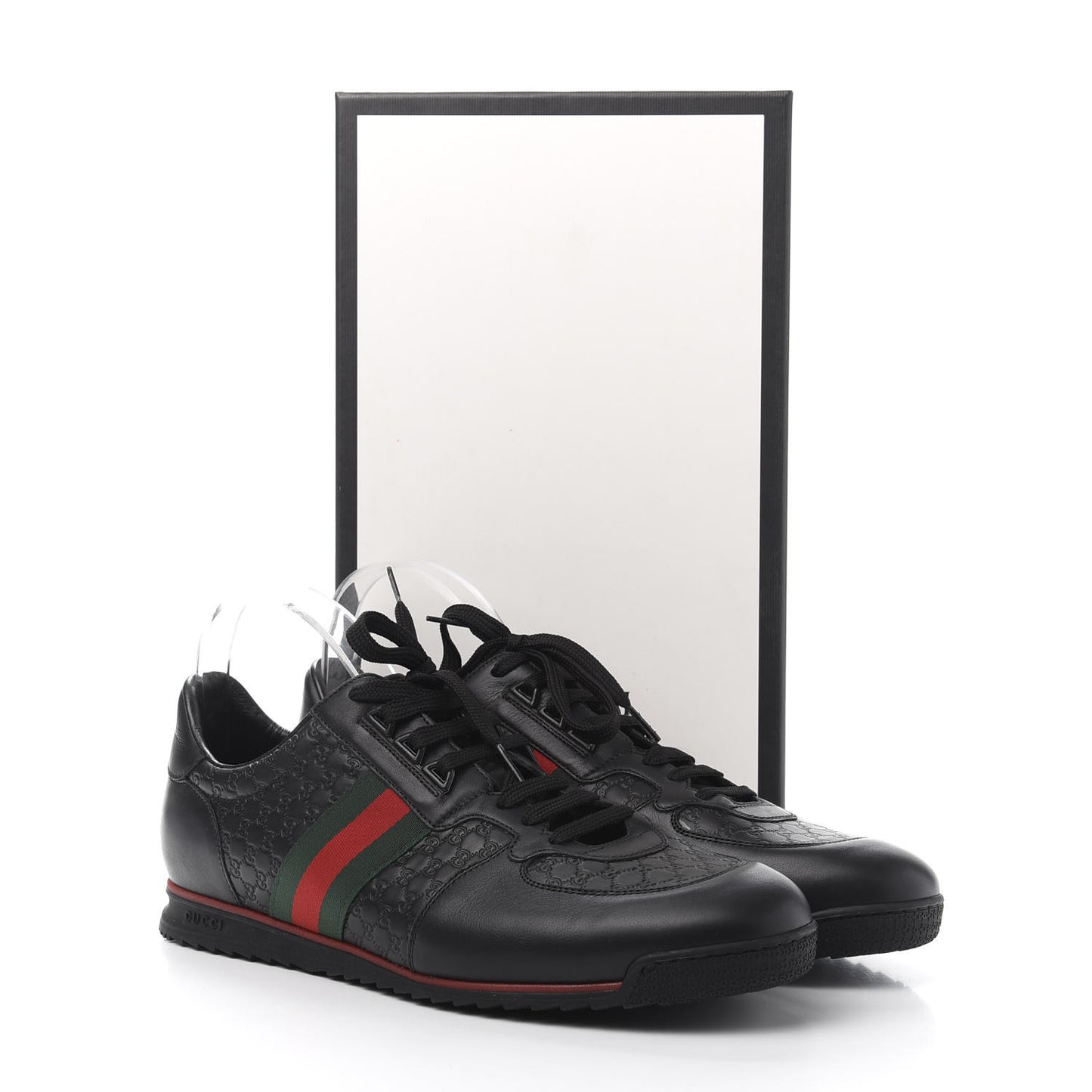Guccissima Mens Web Sneakers 12 Black