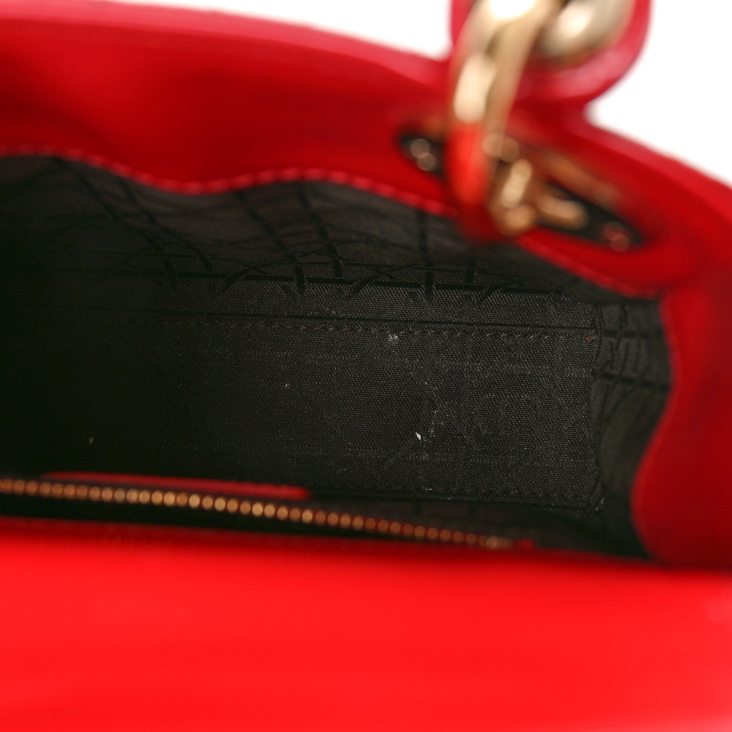 Christian Dior Patent Cannage Mini Lady Dior Red 5 of 10