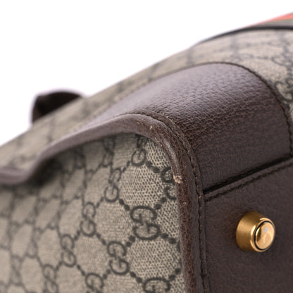 Gucci Soft GG Supreme Monogram Web Medium Duffle Bag Beige New Acero Crop 8 of 14