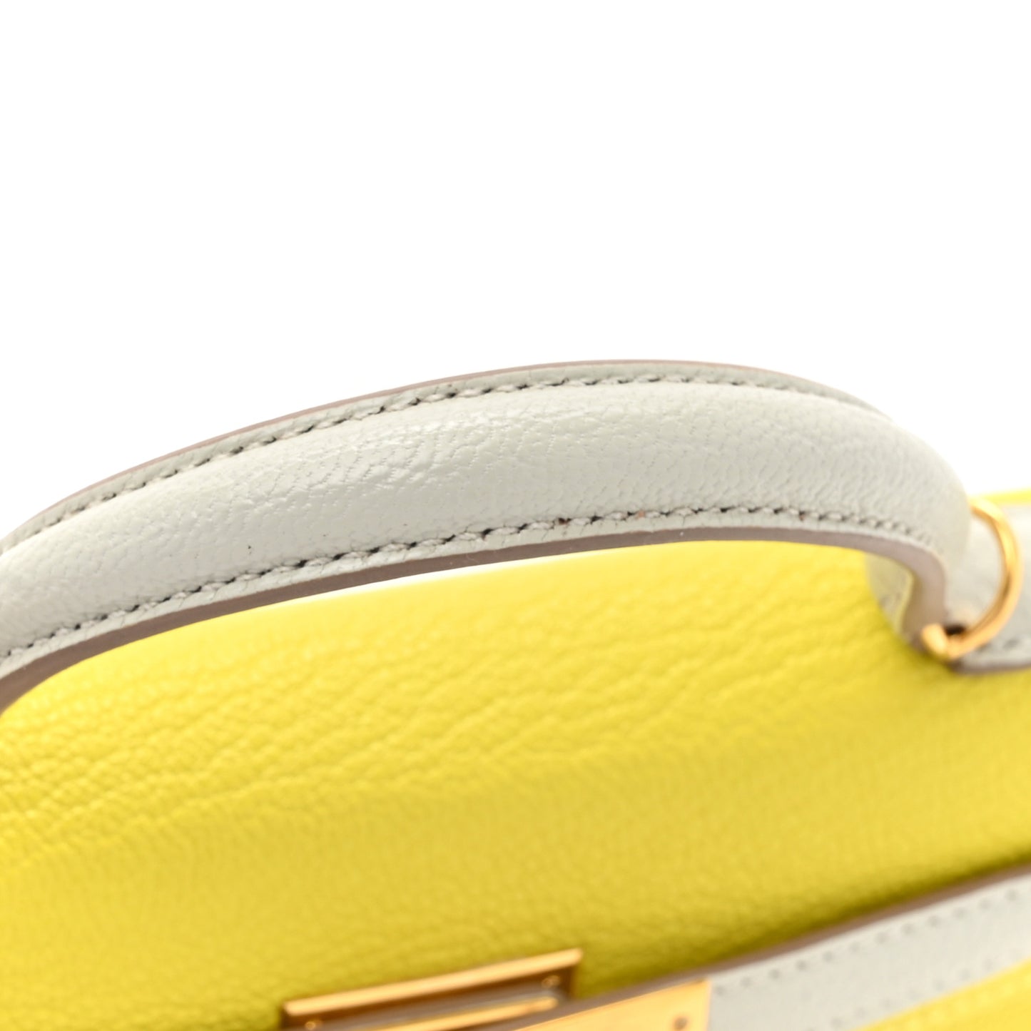 Chevre Mysore Horseshoe Mini Kelly Sellier 20 Lime Gris Perle