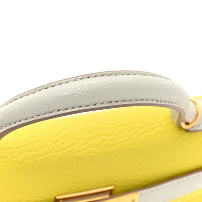 Hermes Chevre Mysore Horseshoe Mini Kelly Sellier 20 Lime Gris Perle 12 of 12