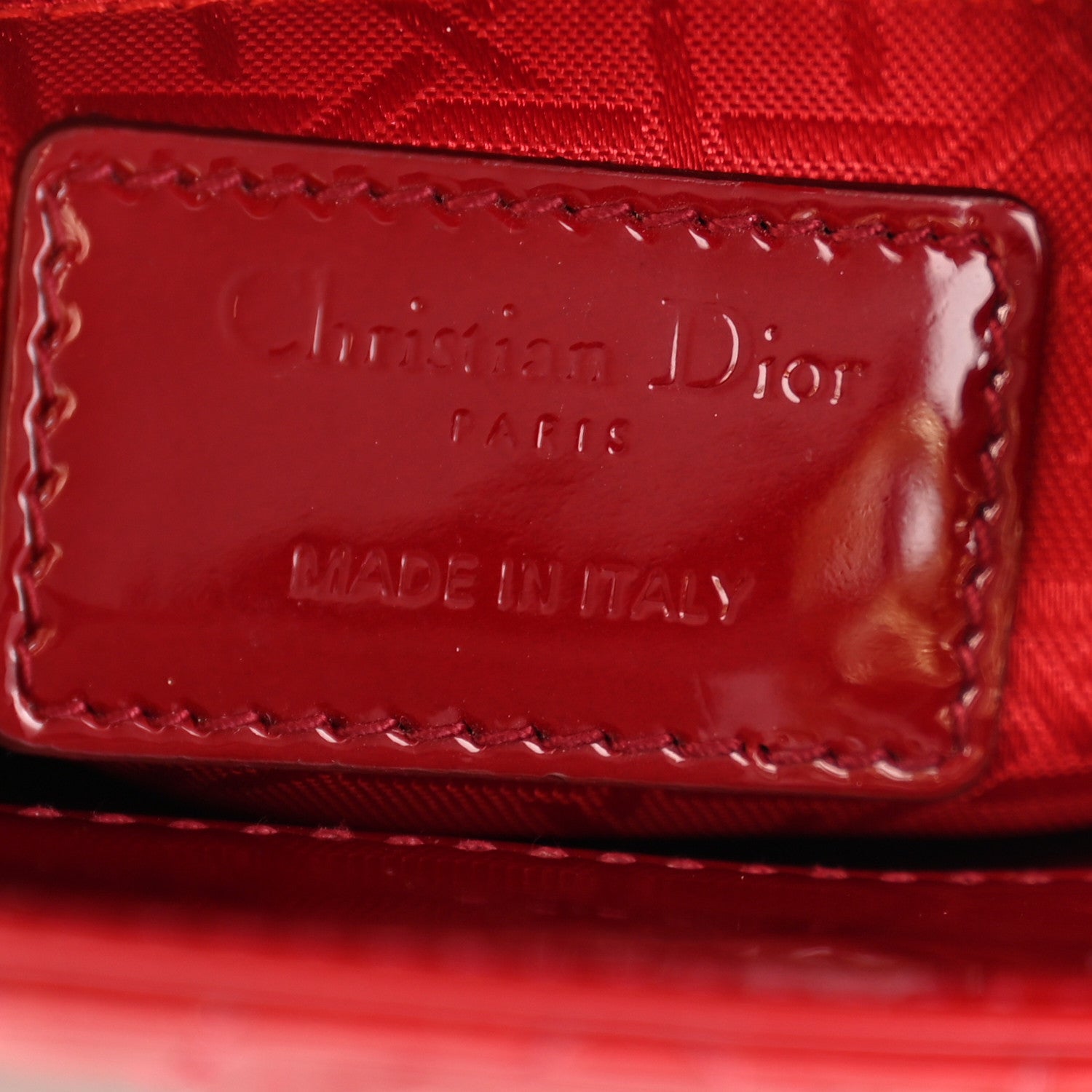 Christian Dior Patent Cannage Mini Lady Dior Red 6 of 12