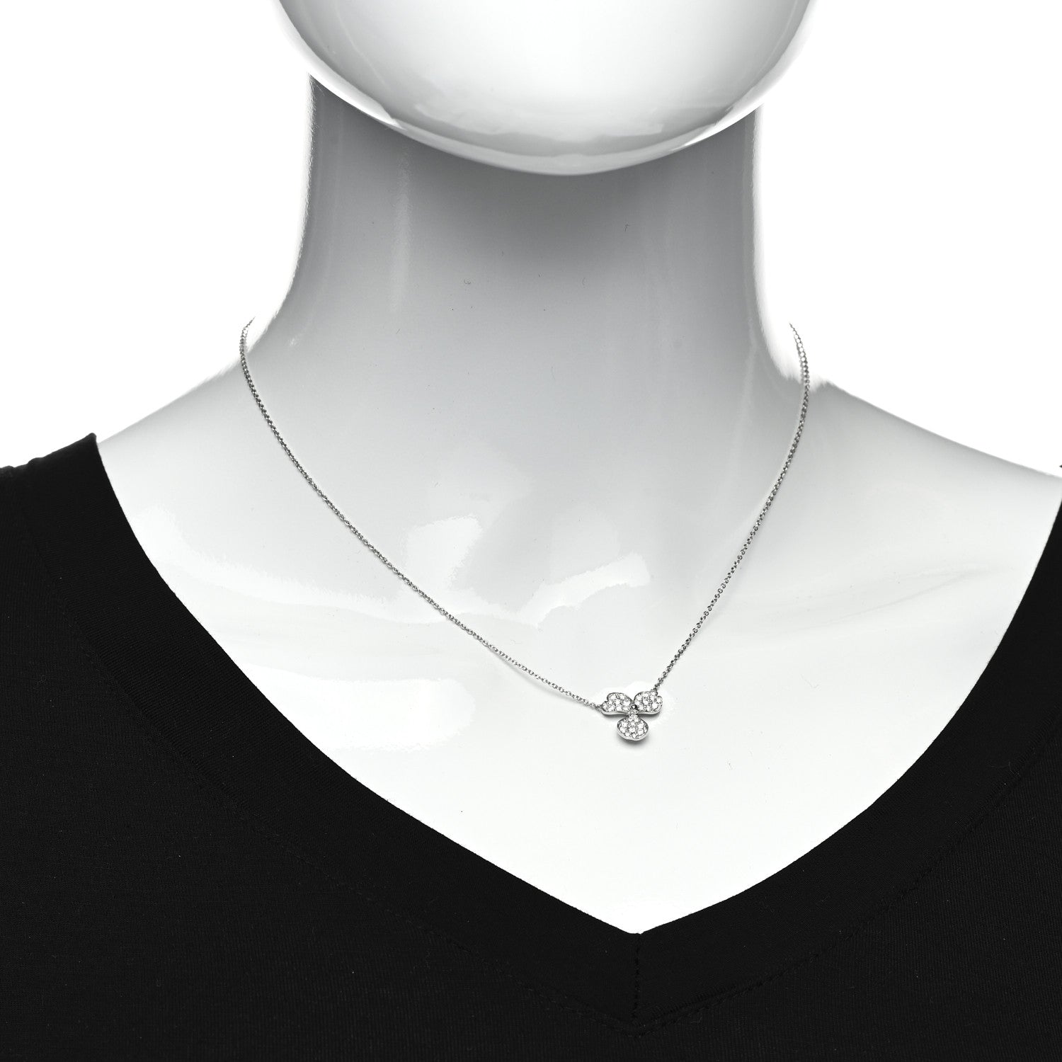Tiffany Platinum Diamond Paper Flowers Pave Pendant Necklace 2 of 4