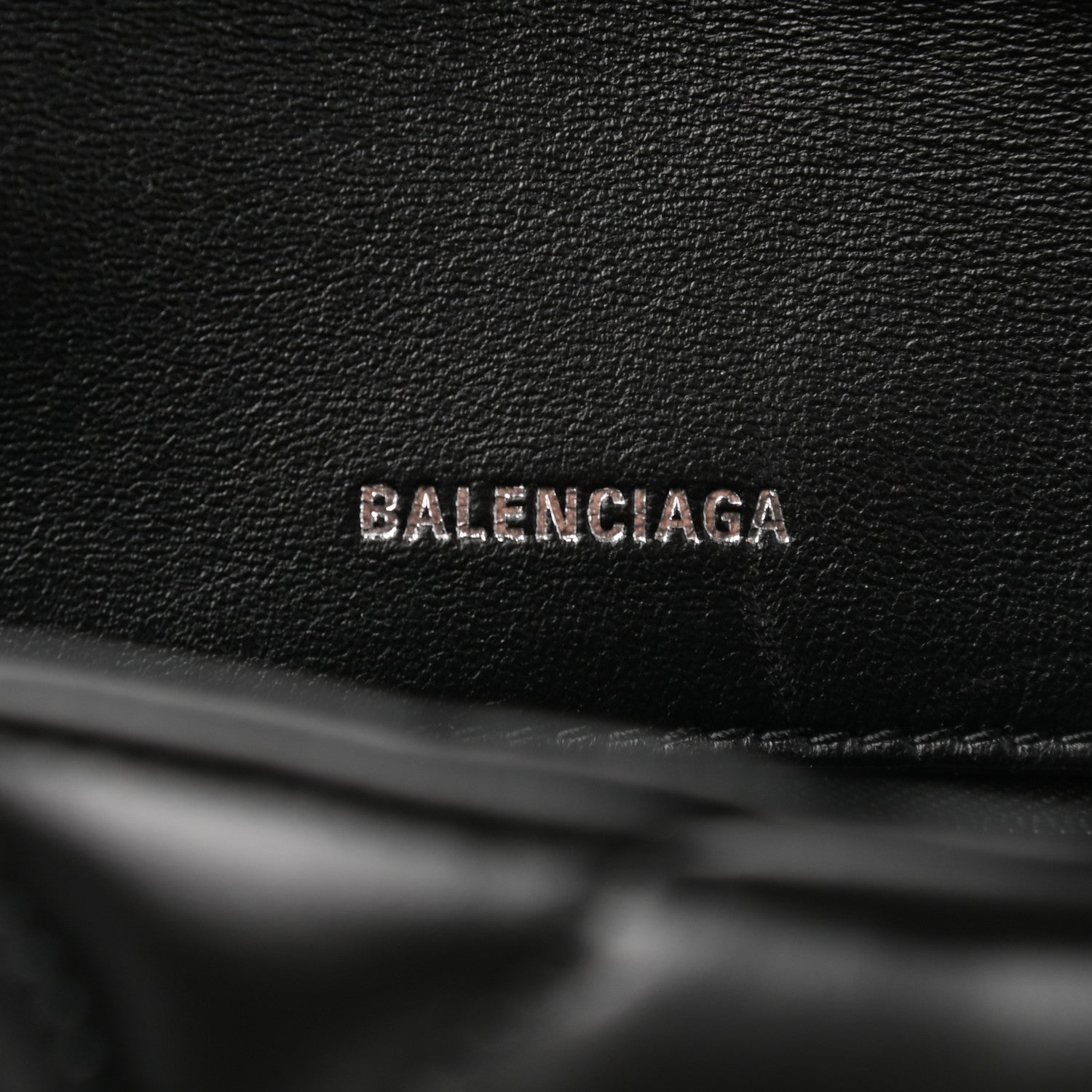 Balenciaga Nappa Calfskin Quilted Touch B Clutch Bag Black 6 of 6