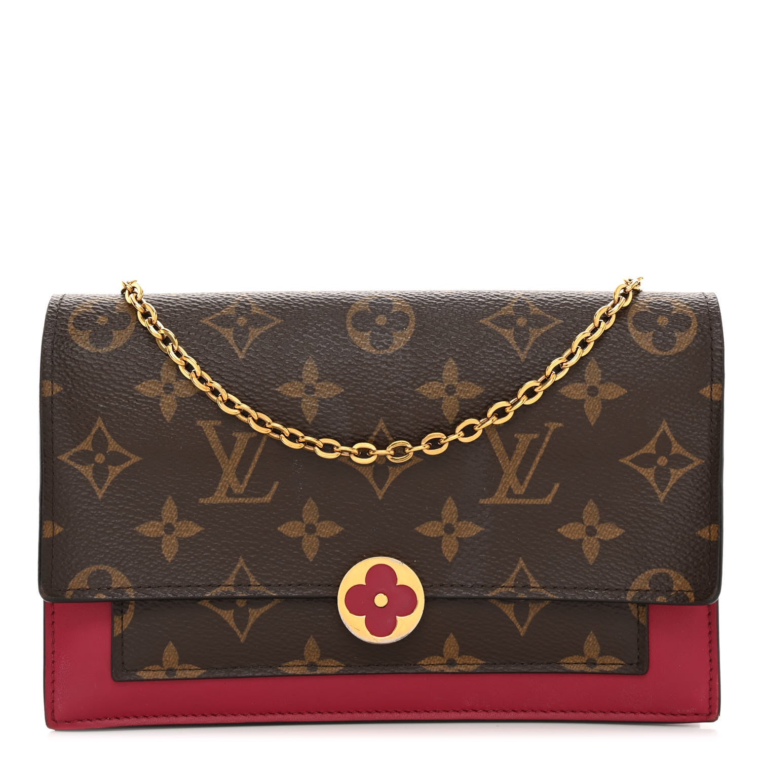 Louis Vuitton Monogram Flore Chain Wallet Fuchsia 1 of 10