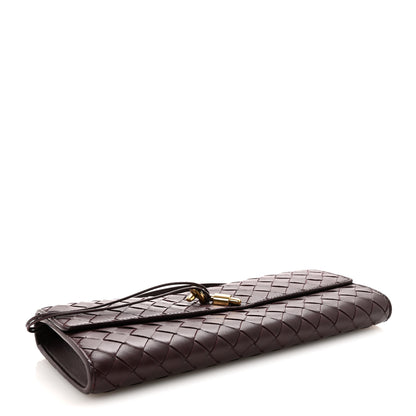 Bottega Veneta Nappa Intrecciato Long Andiamo Top Handle Clutch Dark Barolo 4 of 6