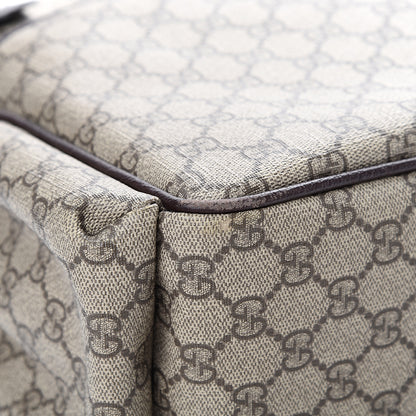Gucci GG Supreme Monogram Selleria Calfskin Large Diaper Bag Beige Ebony Cocoa Dark Chocolate 12 of 12